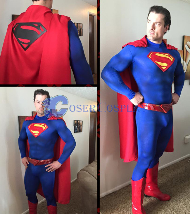 Superman Cosplay Costume Catsuit For Men